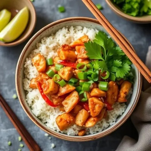 Schezwan Chicken Rice Bowl